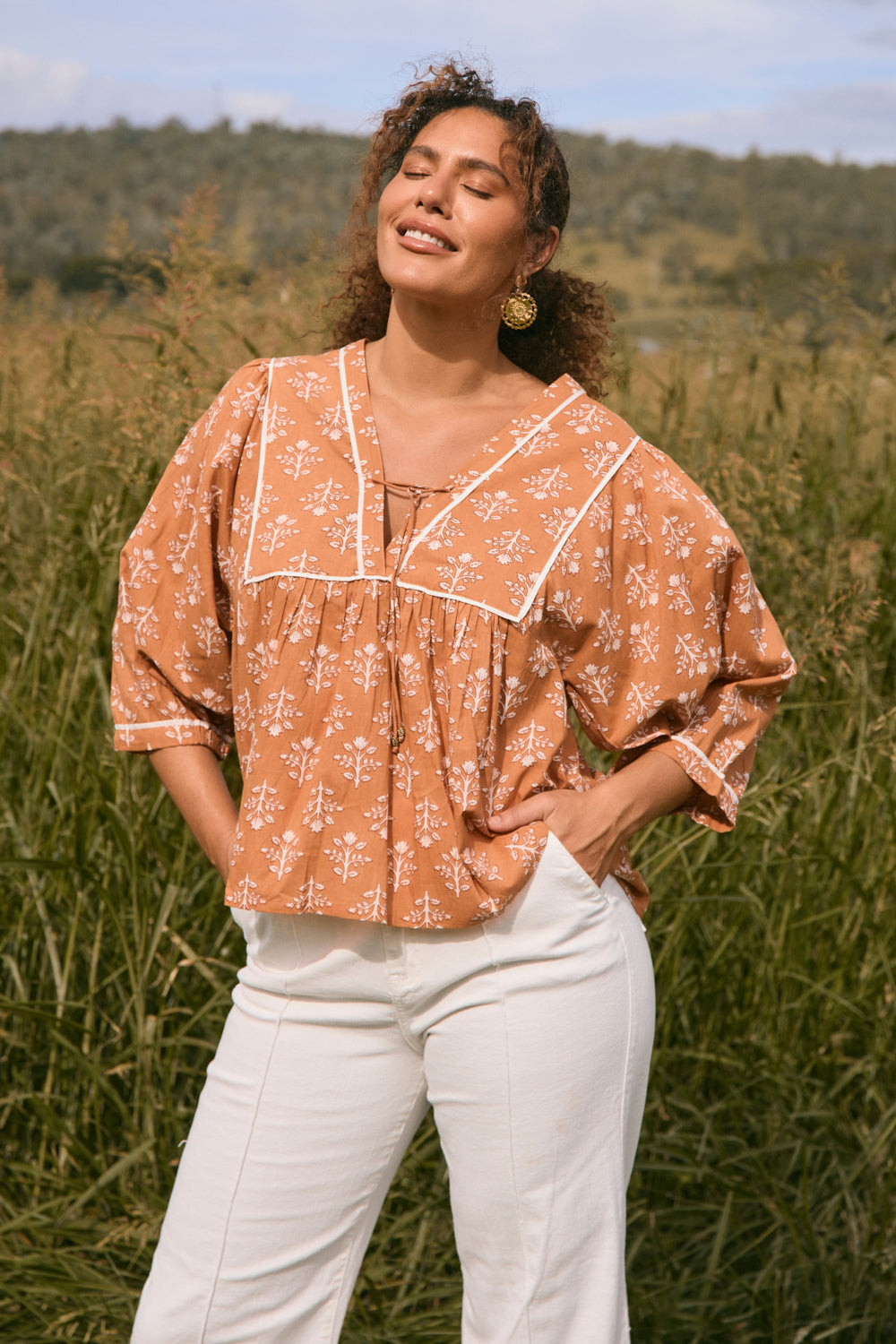 Cairo Boho Blouse in Millefiori
