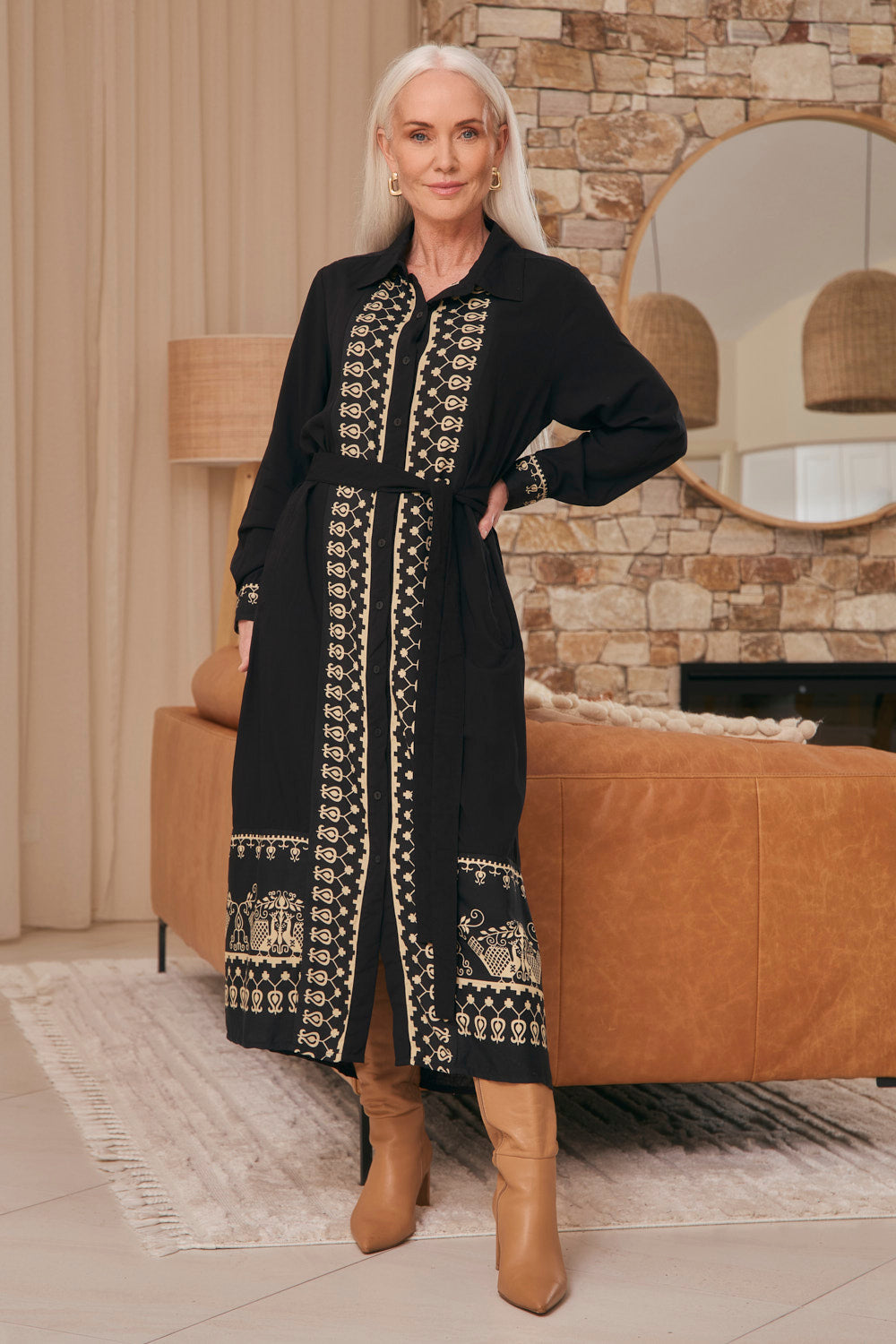 Abbey Shirt Dress in Baroque