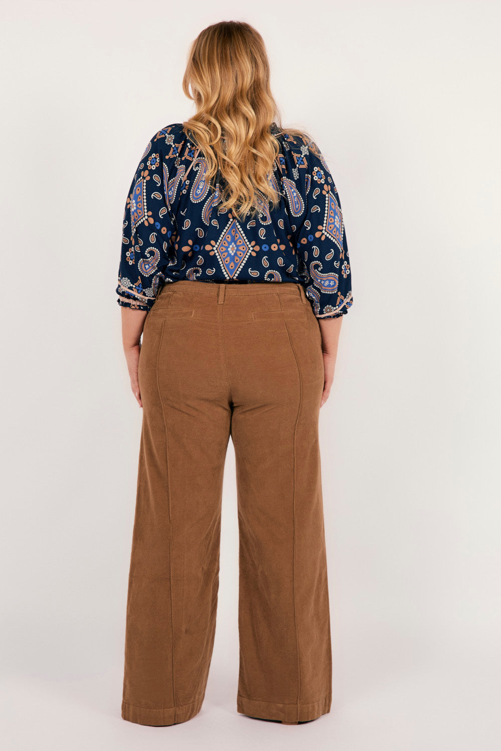 Adrift Wide Leg Brushed Cotton Pant in Camel