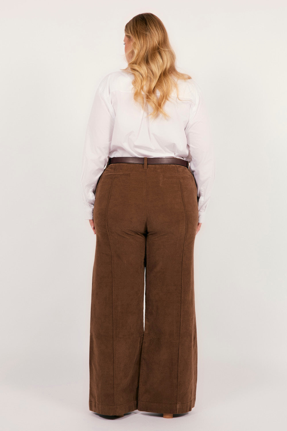 Adrift Wide Leg Brushed Cotton Pant in Chocolate