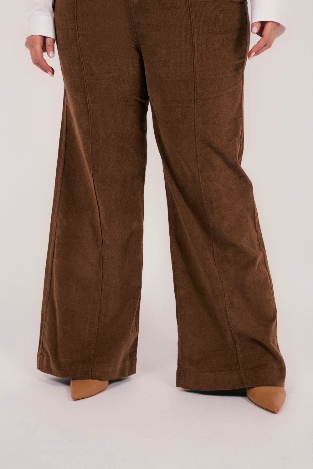 Adrift Wide Leg Brushed Cotton Pant in Chocolate