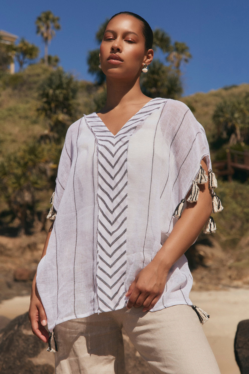 Aleah Tunic Top in Mariner, Blouse - Adrift Clothing