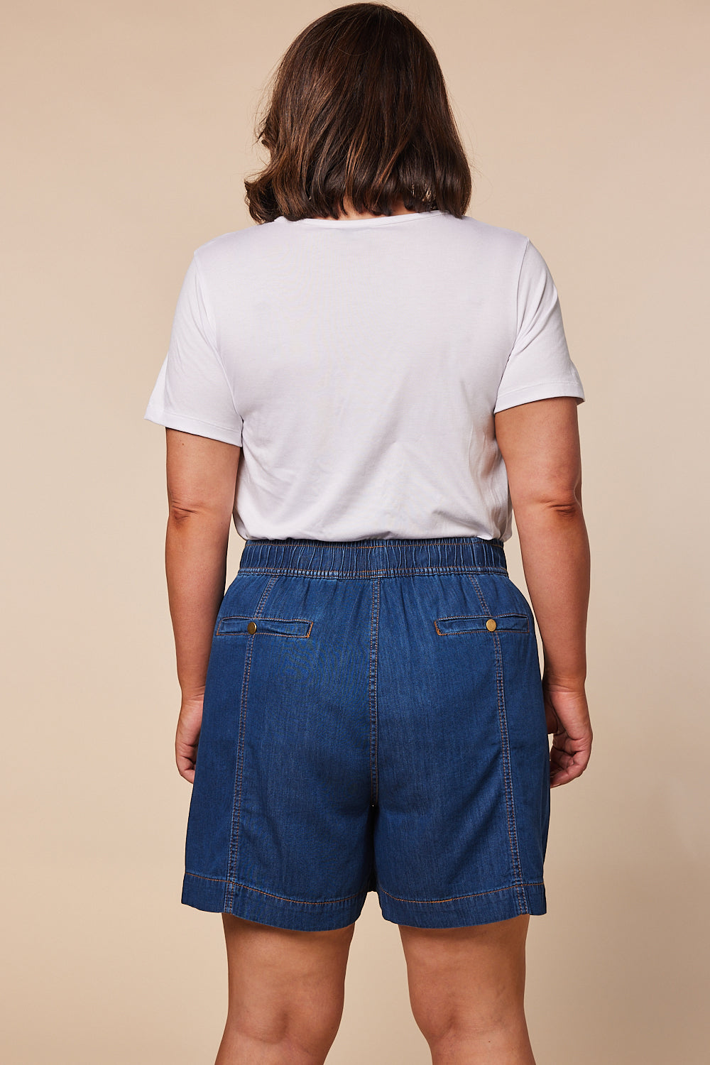 Ali Tencel Shorts in Mid Wash, Pant - Adrift Clothing