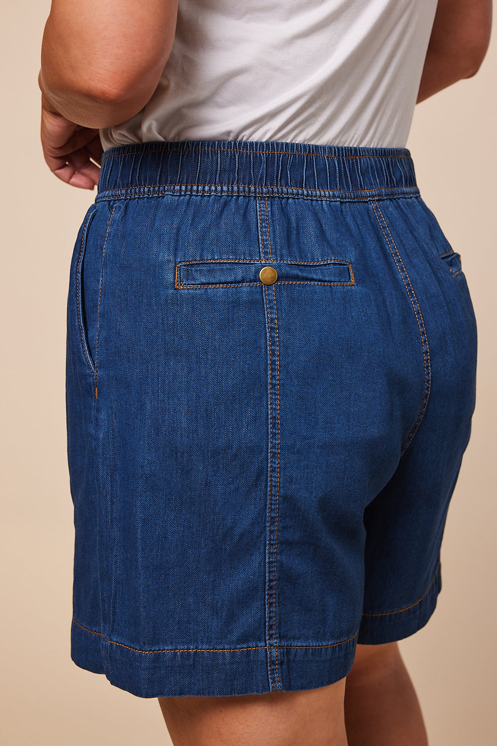 Ali Tencel Shorts in Mid Wash, Pant - Adrift Clothing