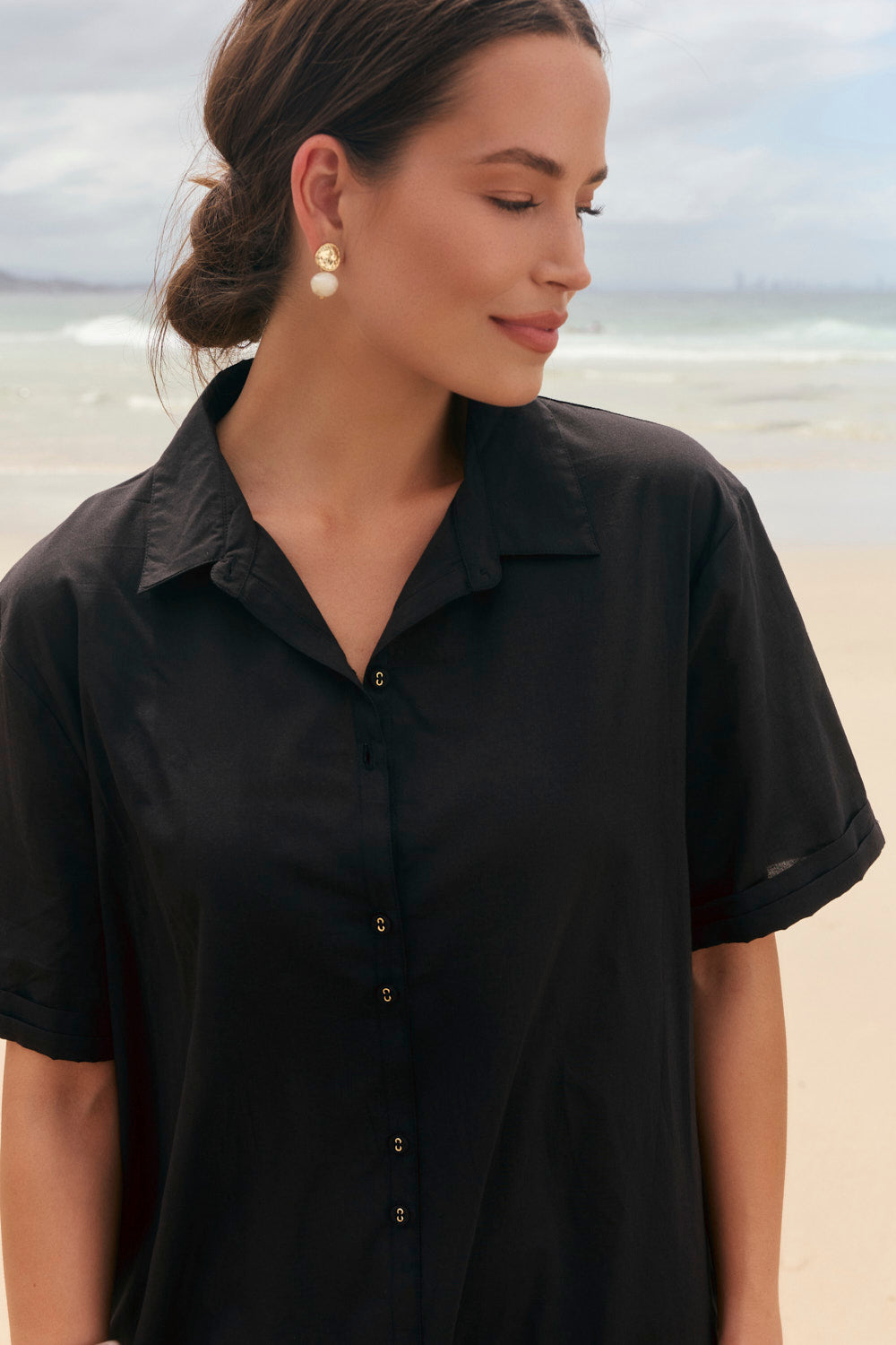 Amani Collared Dress in Black