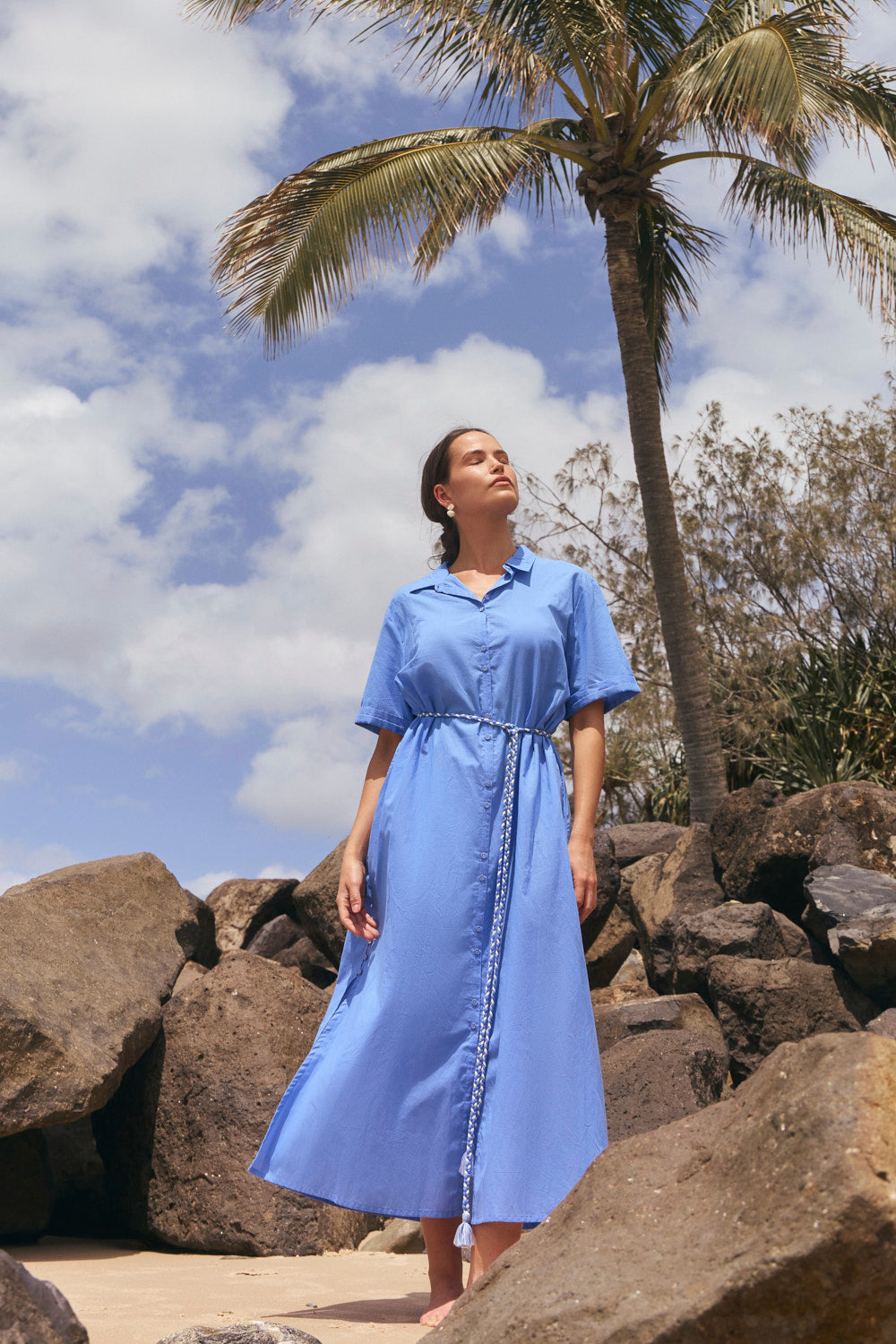 Amani Collared Dress in Regatta