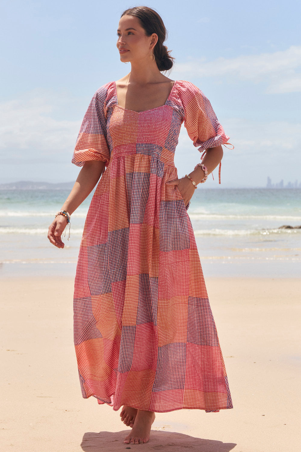 Annika Shirred Dress in Bliss