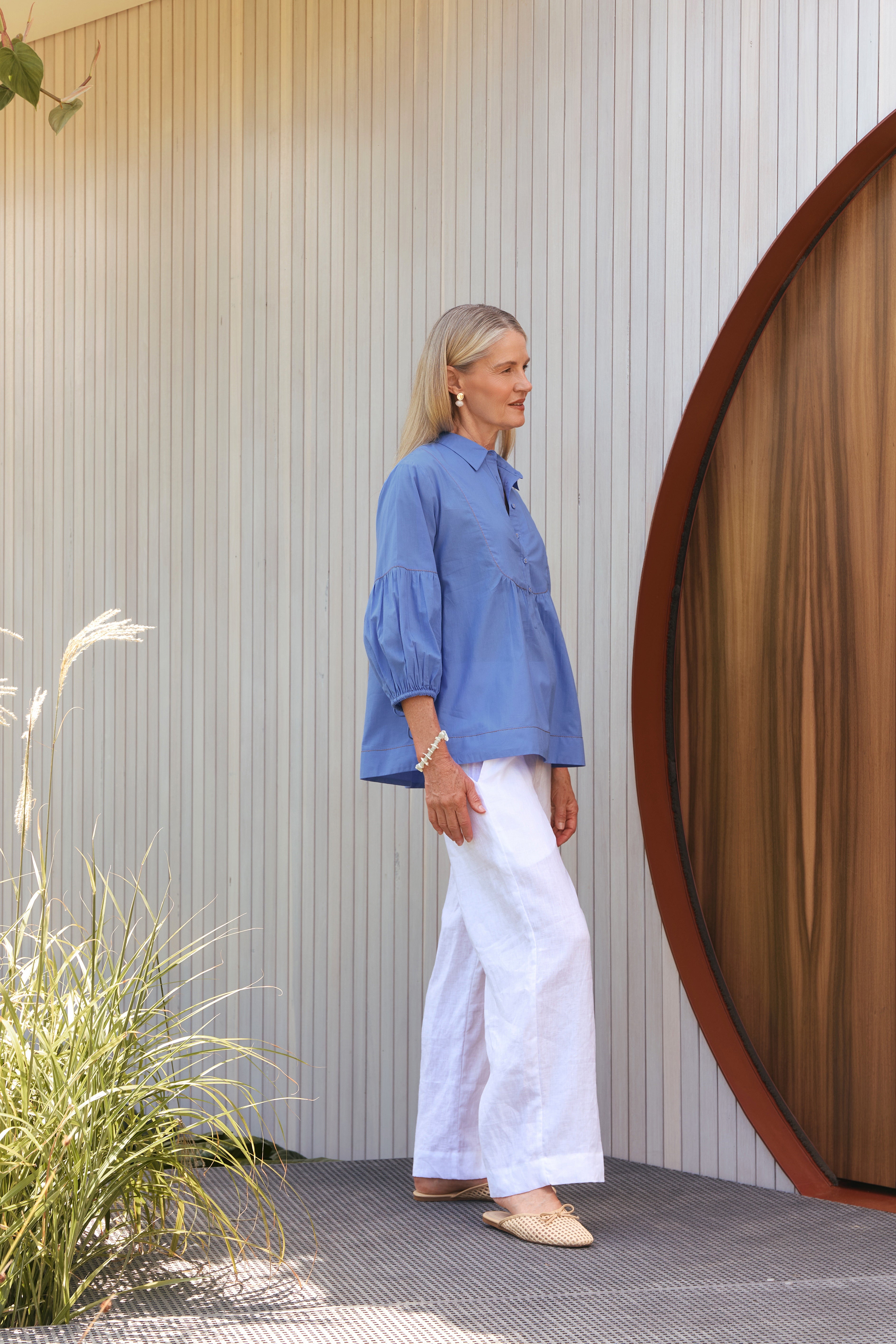 Anya Smock Blouse in Seabreak