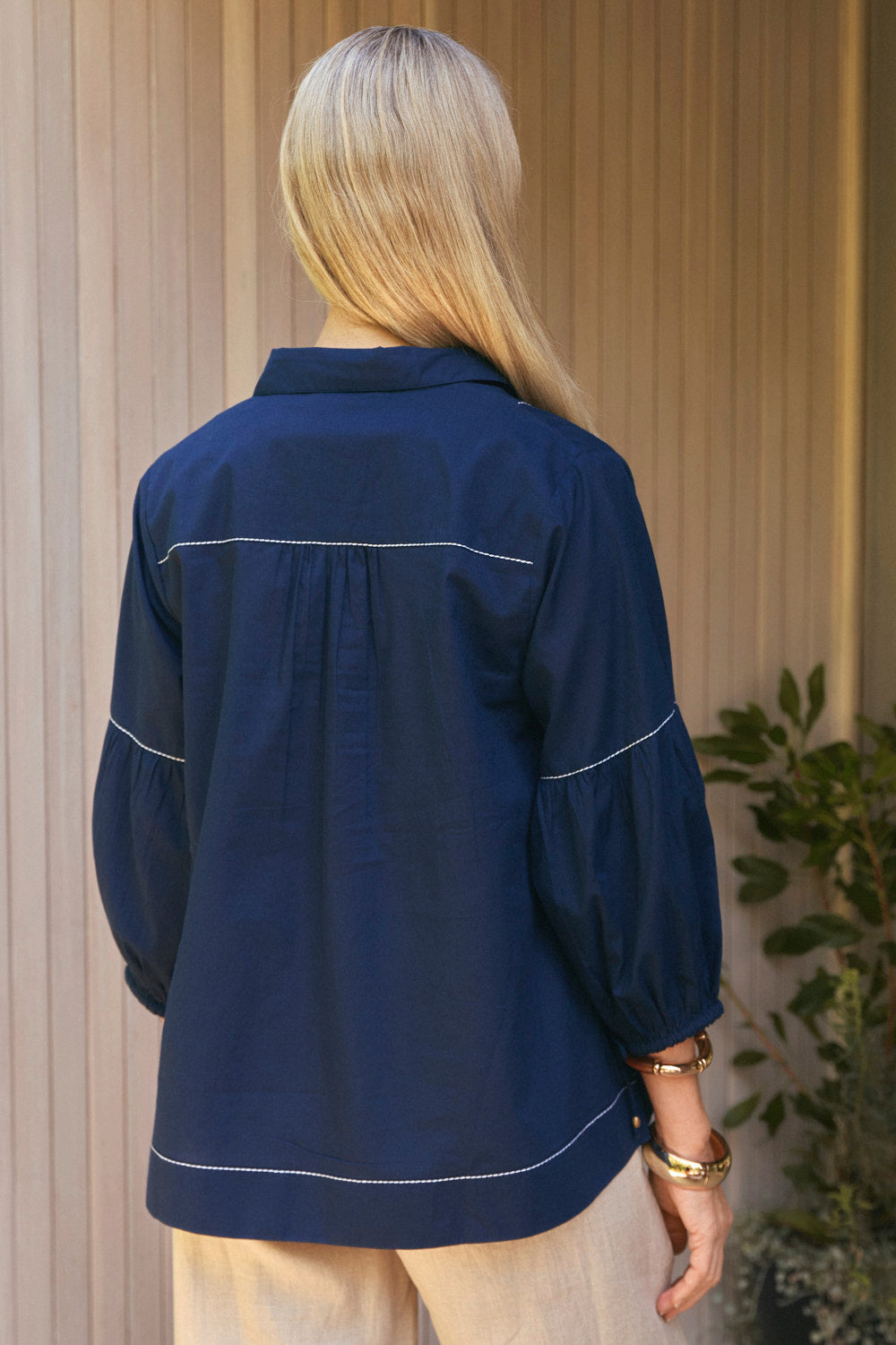 Anya Smock Blouse in Tidepool