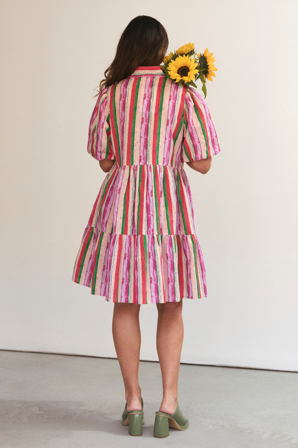 April Short Tiered Dress in Berry Burst