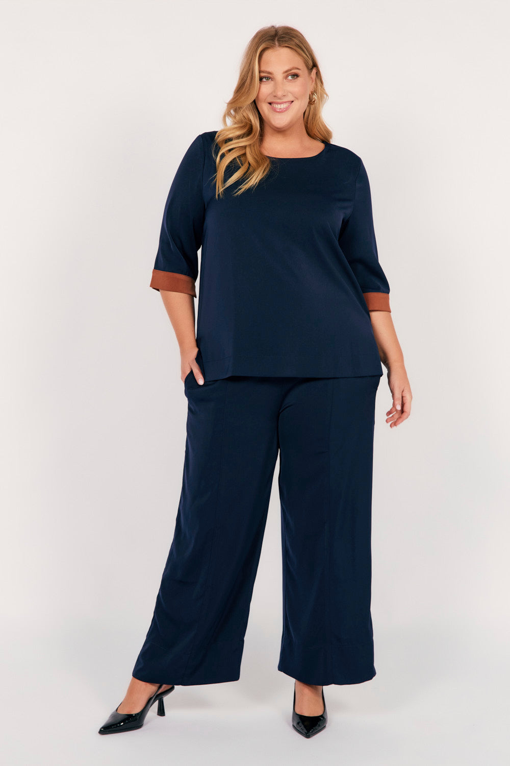 Camille Wide Leg Pant in Tribeca
