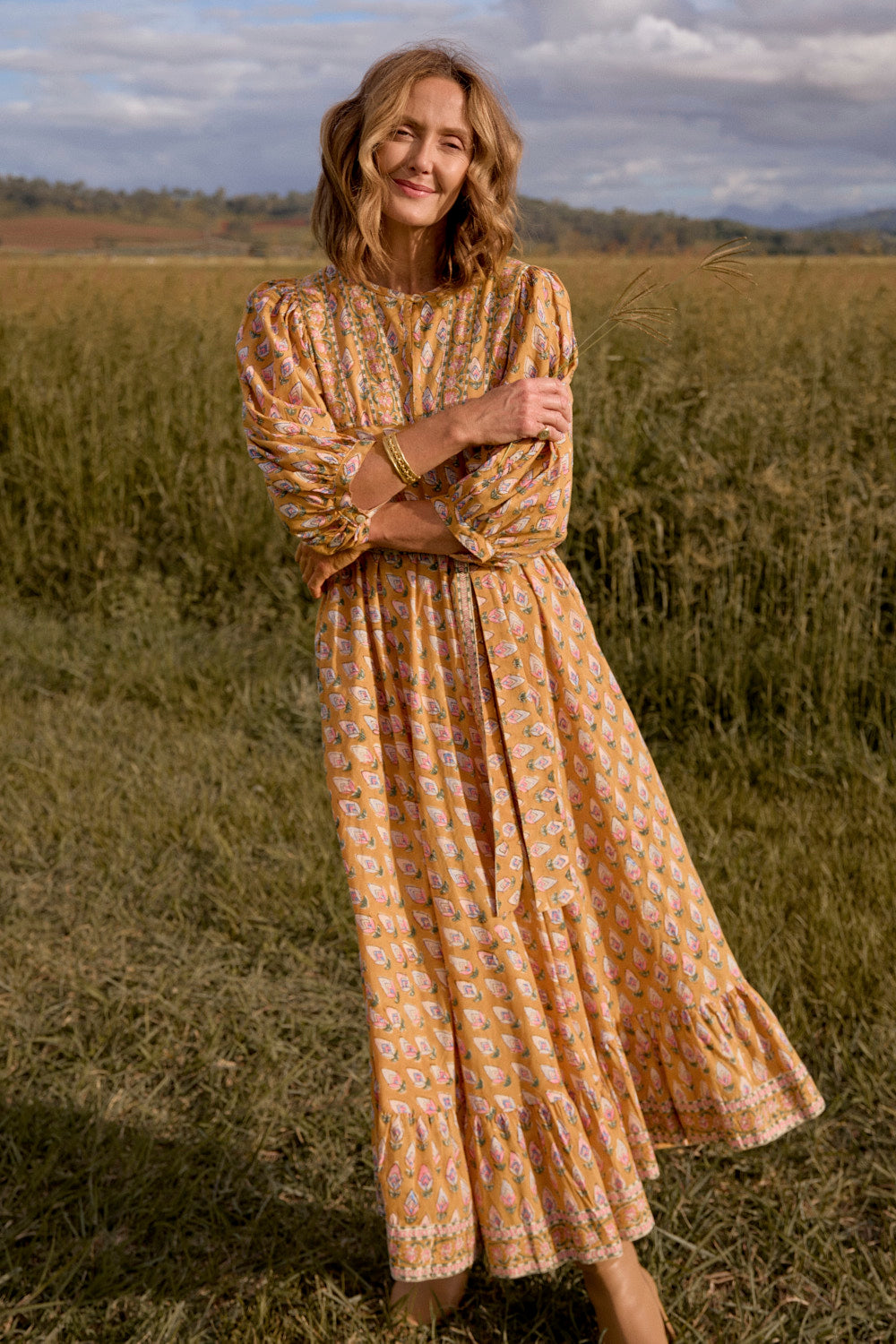 Bonnie Umbrella Dress in Peach Dreams