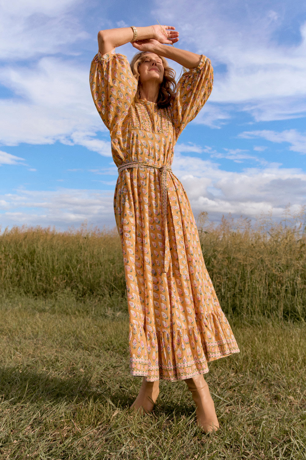 Bonnie Umbrella Dress in Peach Dreams