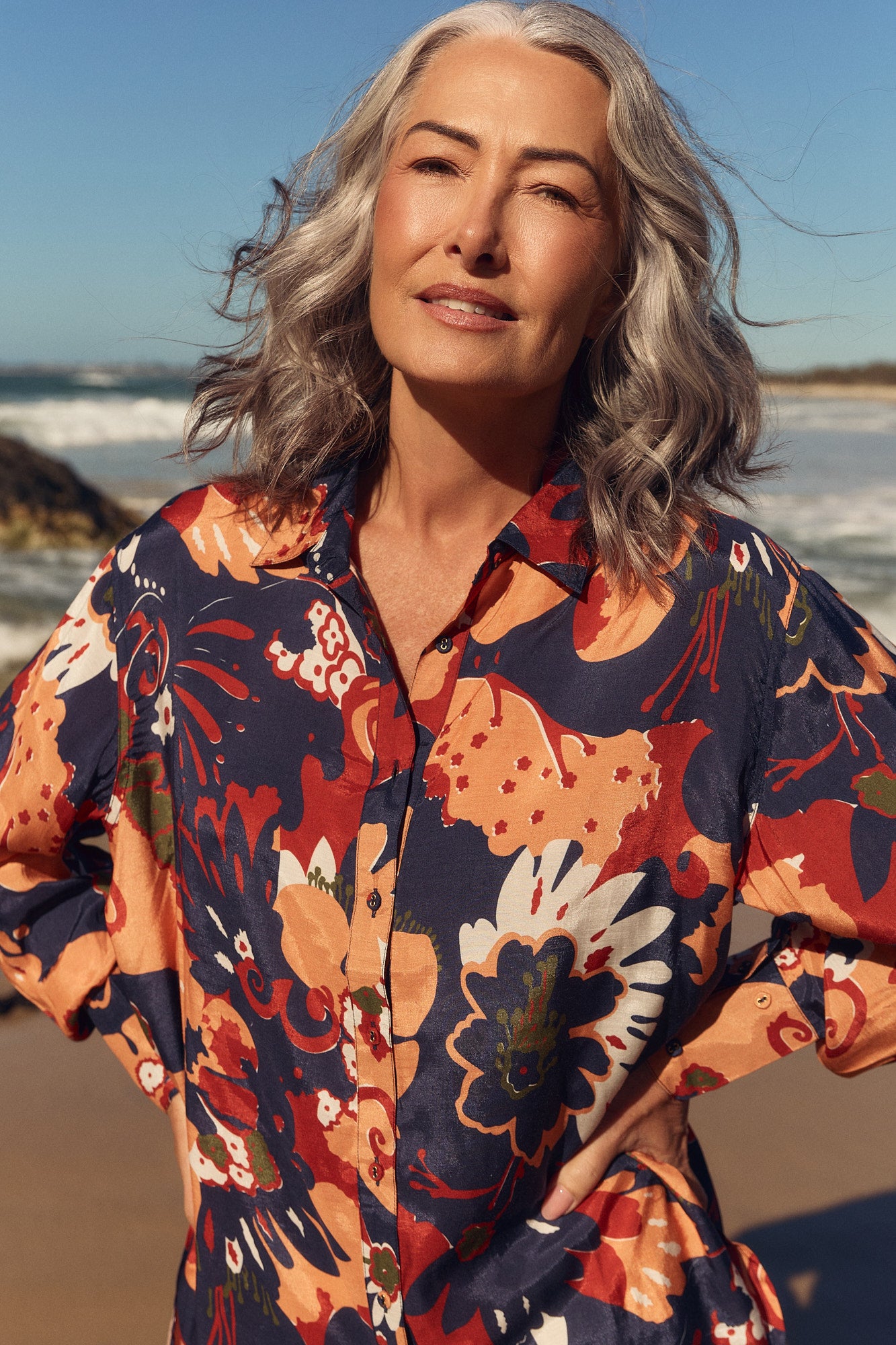 Bowie Cotton Silk Oversized Shirt in Wildwood