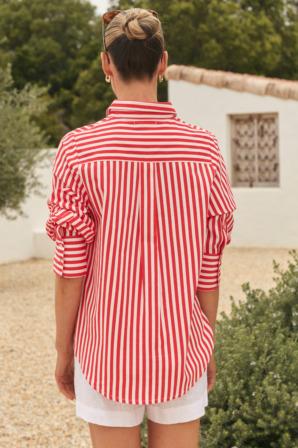 Boyfriend Shirt in Red Stripe