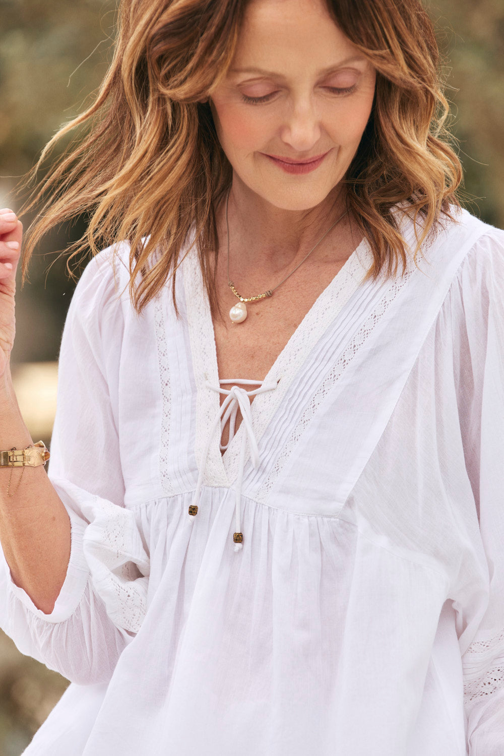 Cairo Boho Blouse in Windsong