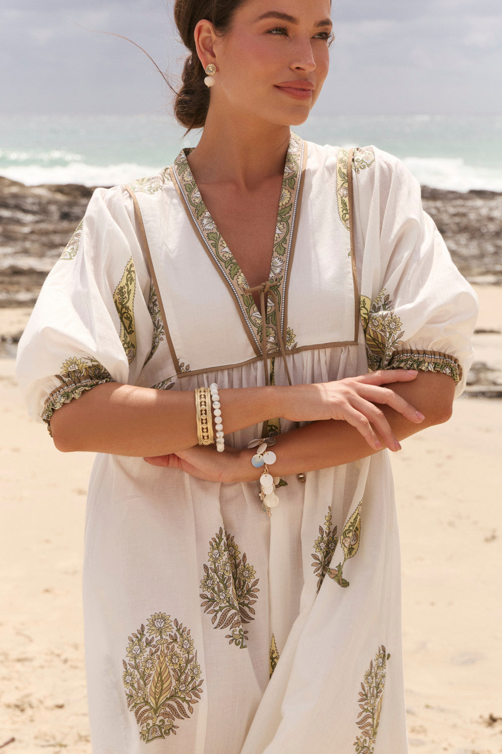 Cairo Boho Dress in Sagegrove