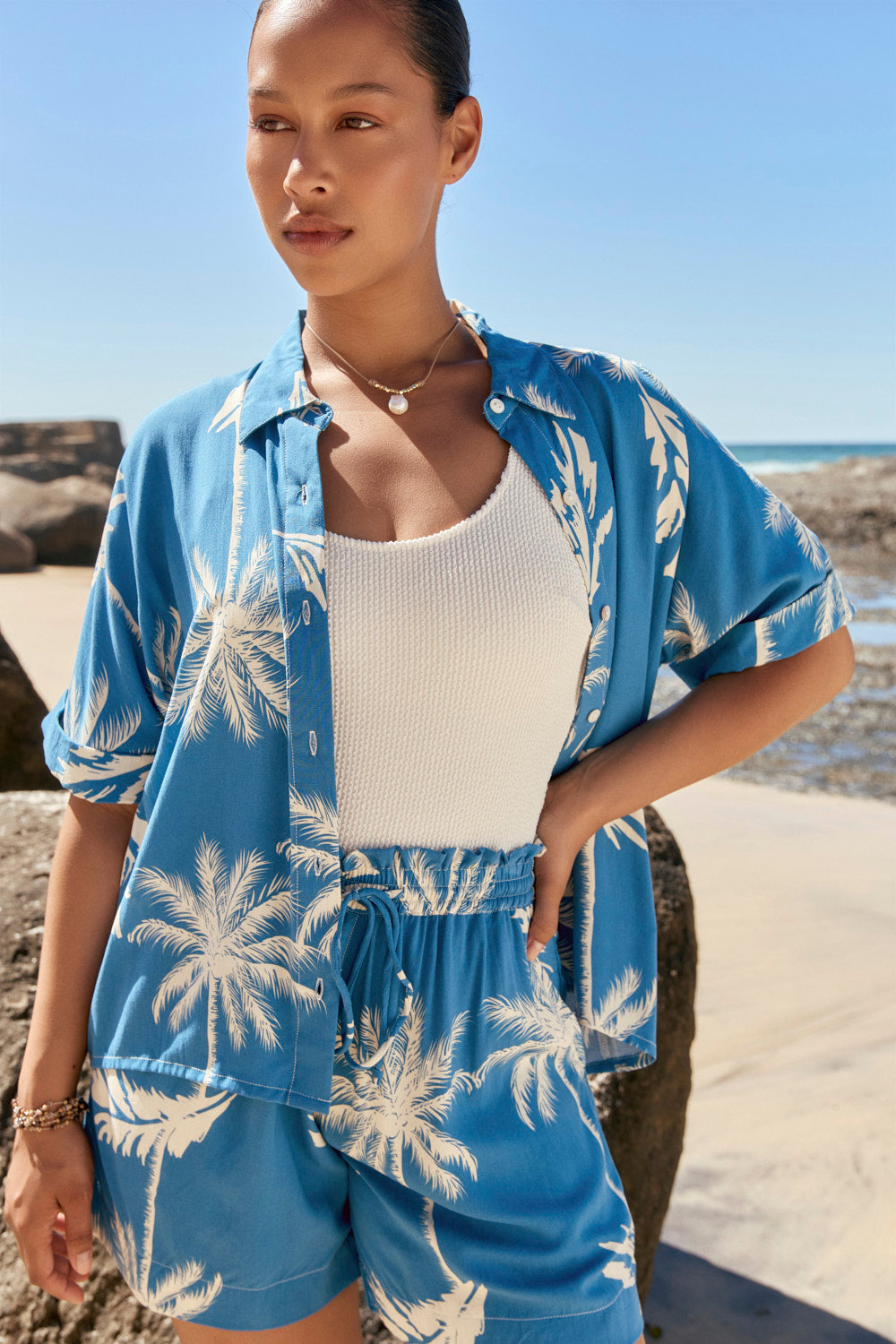Carmen Resort Shirt in Soleil Cove, Shirt - Adrift Clothing