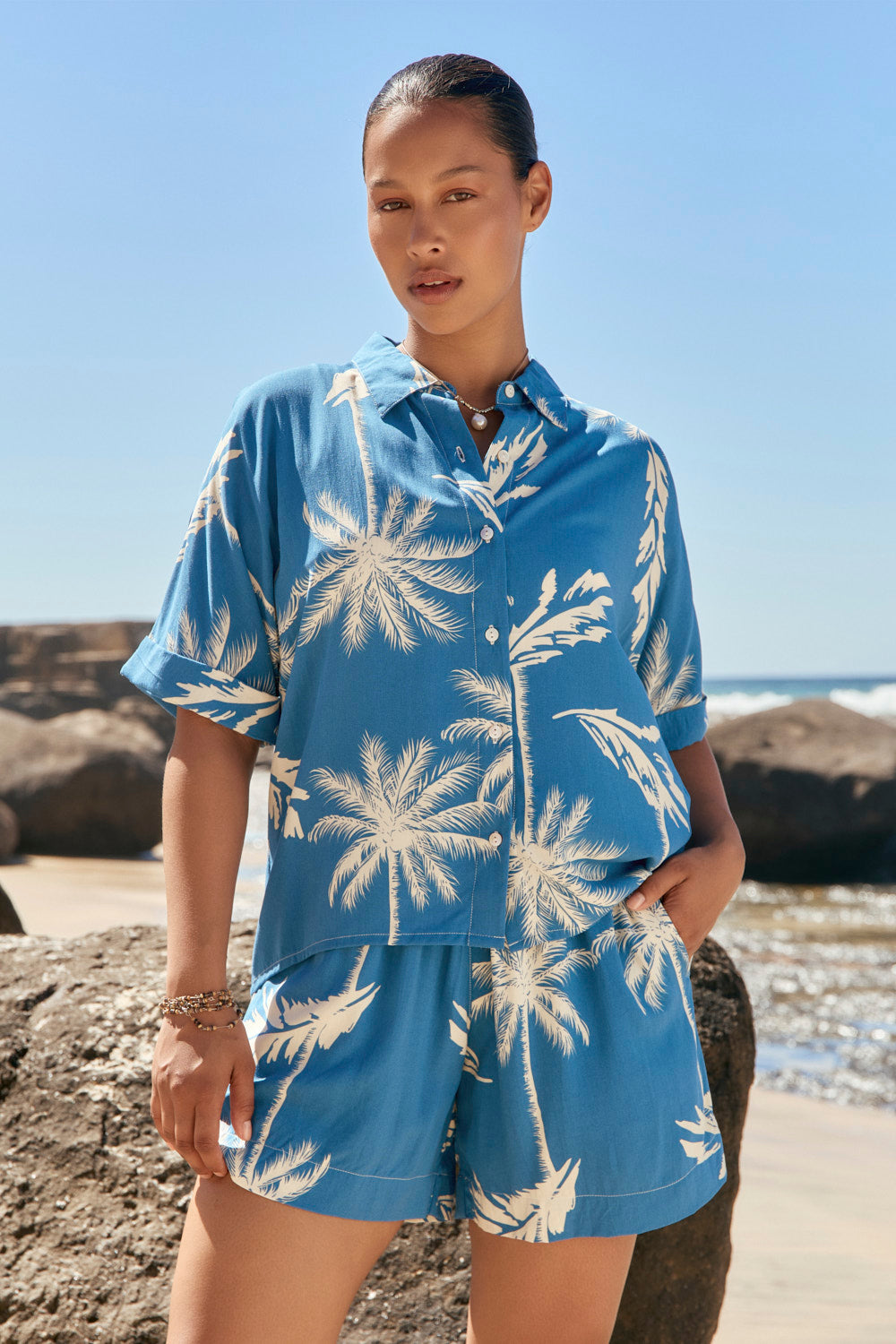 Carmen Resort Shirt in Soleil Cove, Shirt - Adrift Clothing