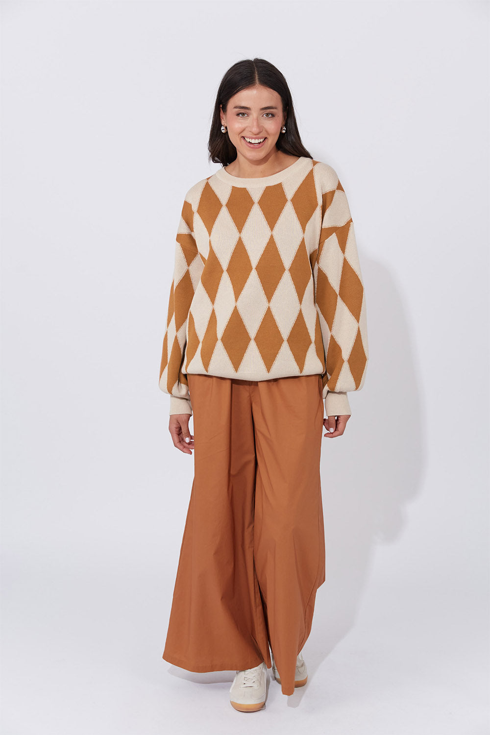 Casablanca Lurex Jumper in Sand