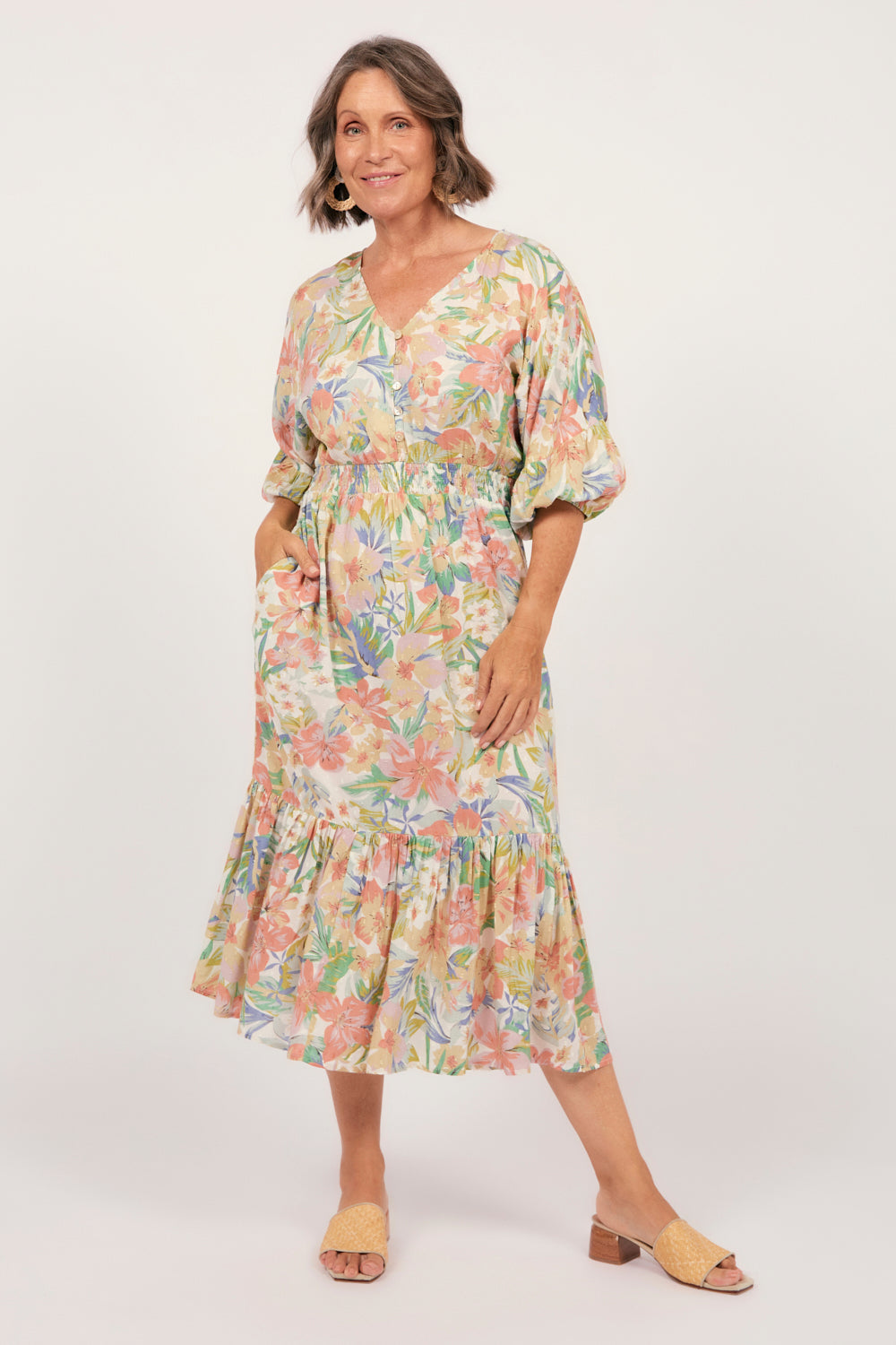 Cherry Blossom Dress in Aquarelle