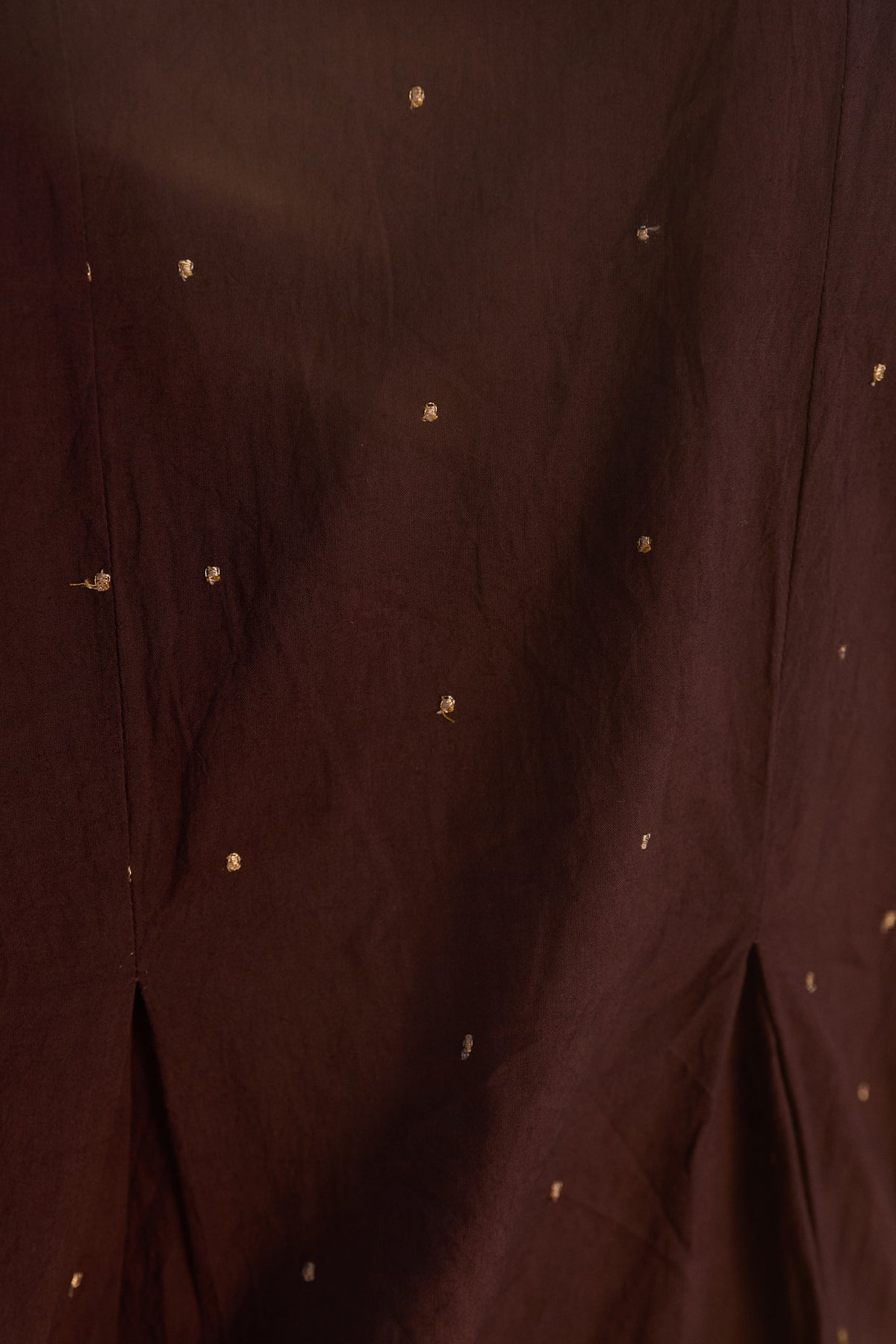 Bridget Pleated Dress in Chocolate Aurum