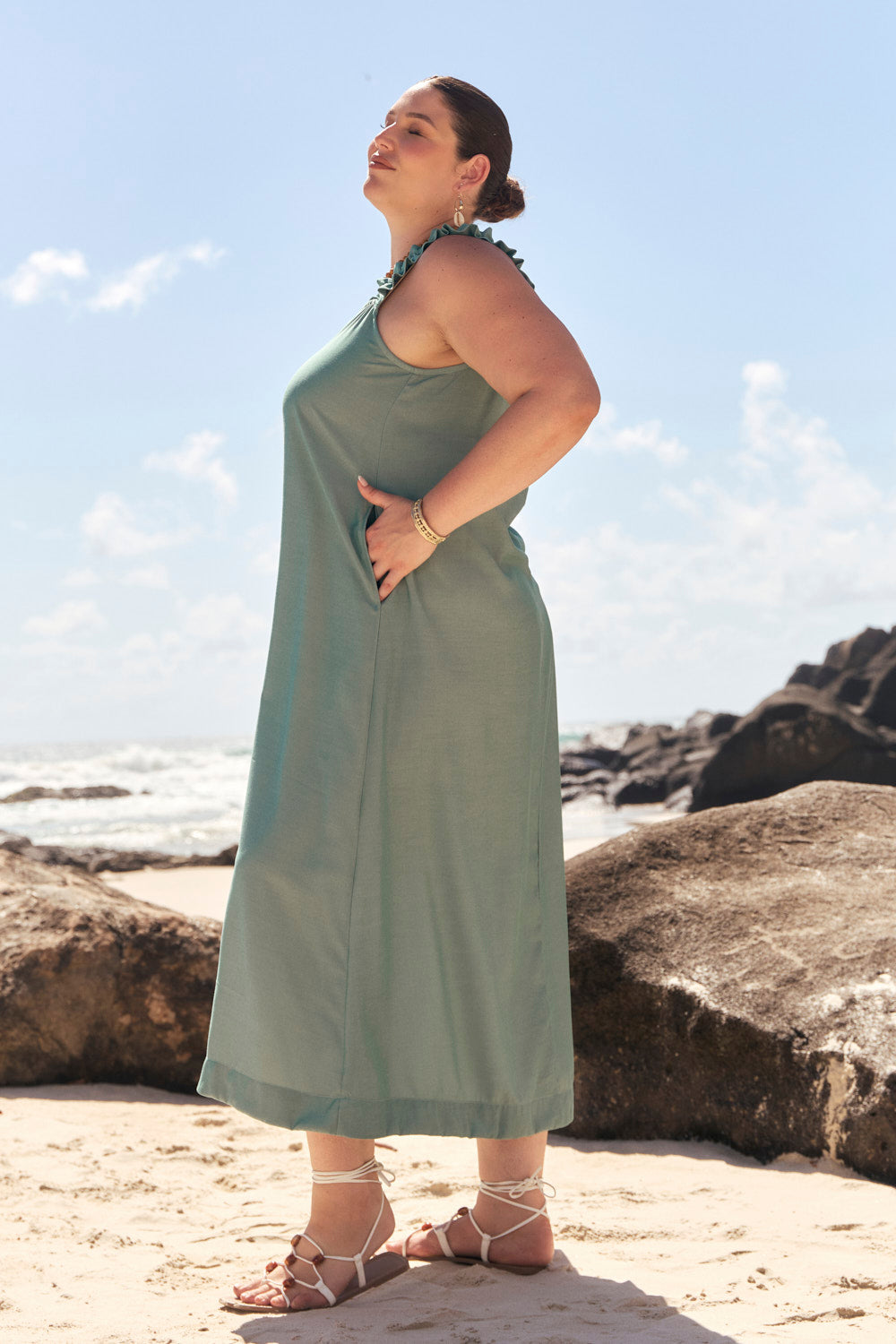 Claire Frill Sun Dress in Tosca