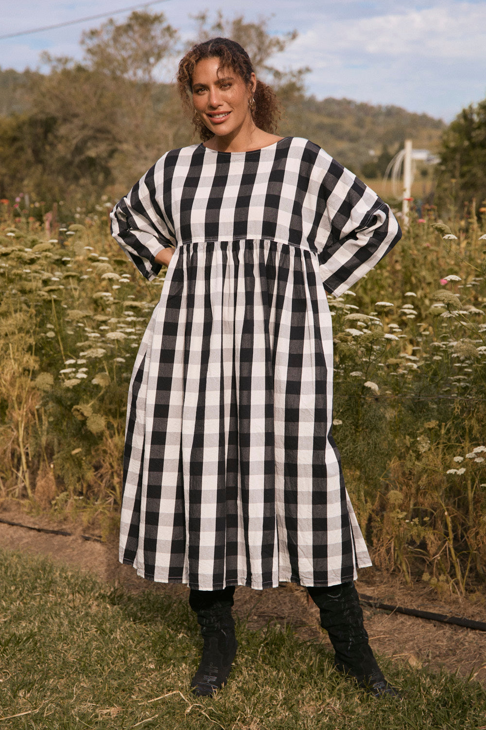 Coco Billow Dress in Gingham