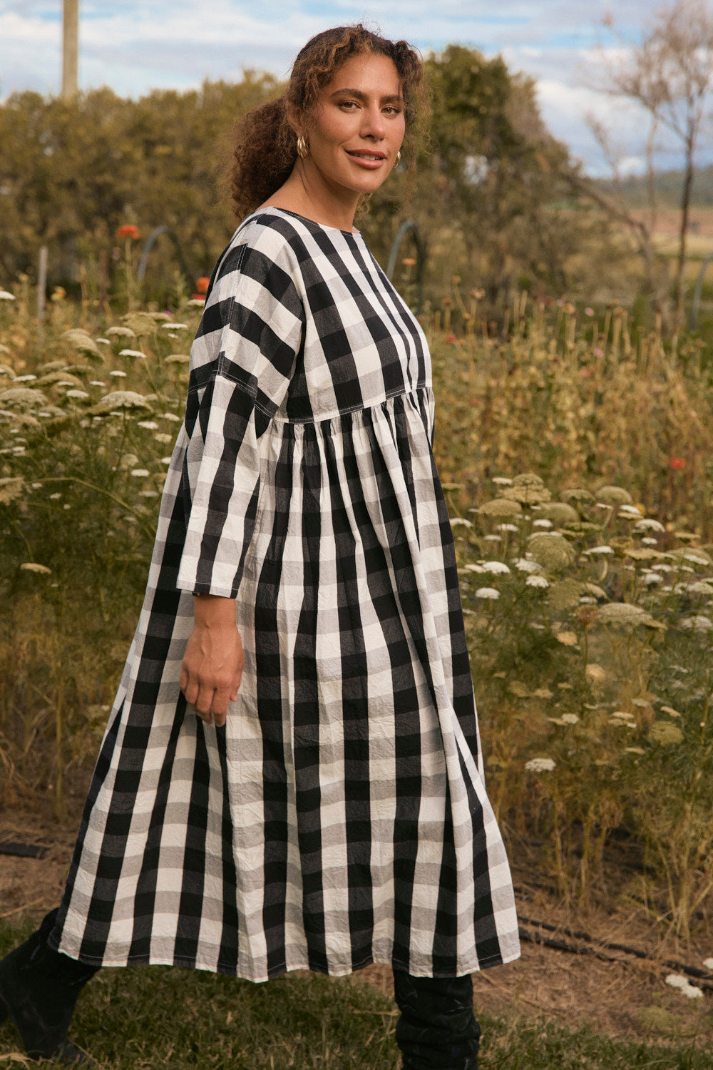 Coco Billow Dress in Gingham