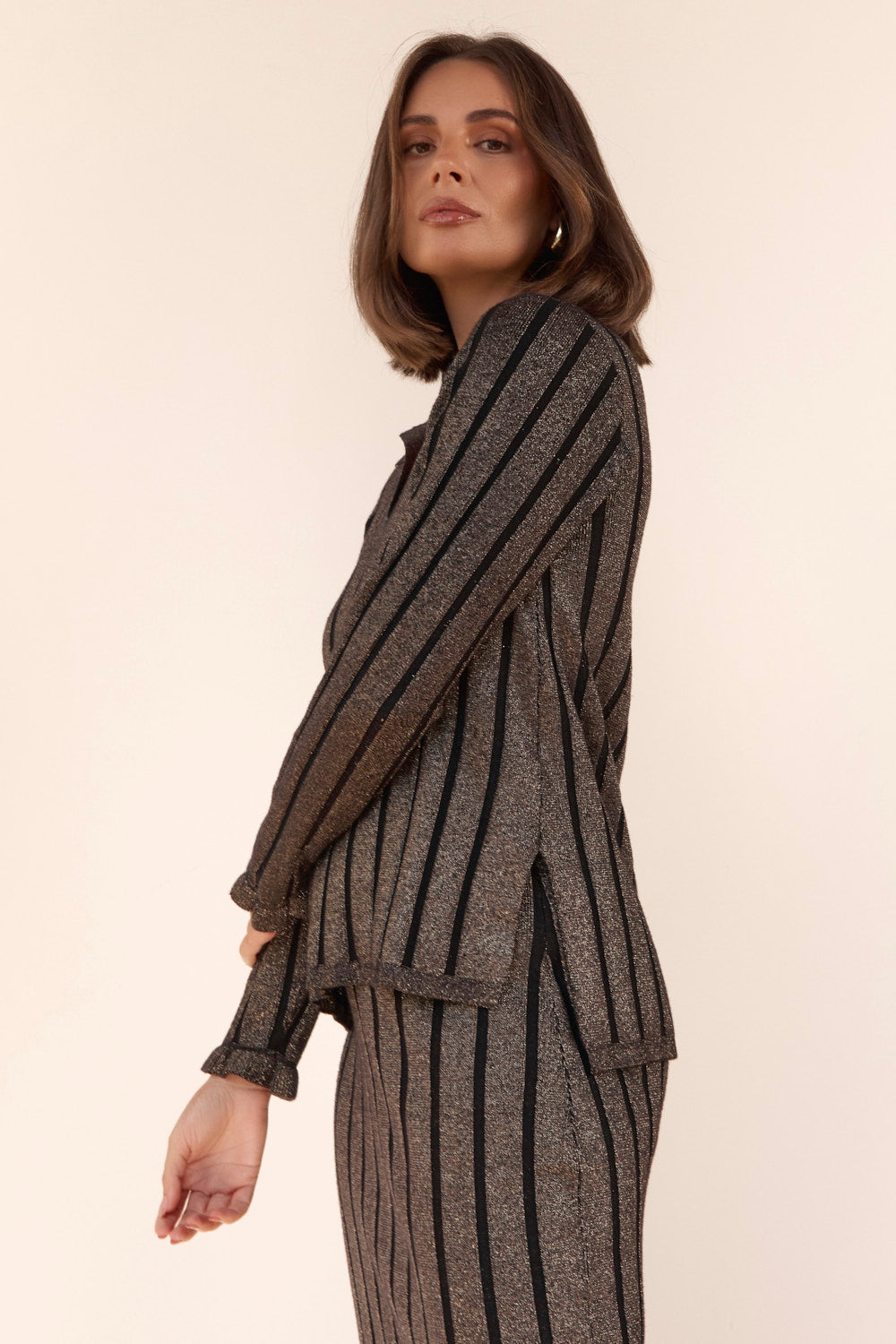 Collared Knitted Top in Superstar