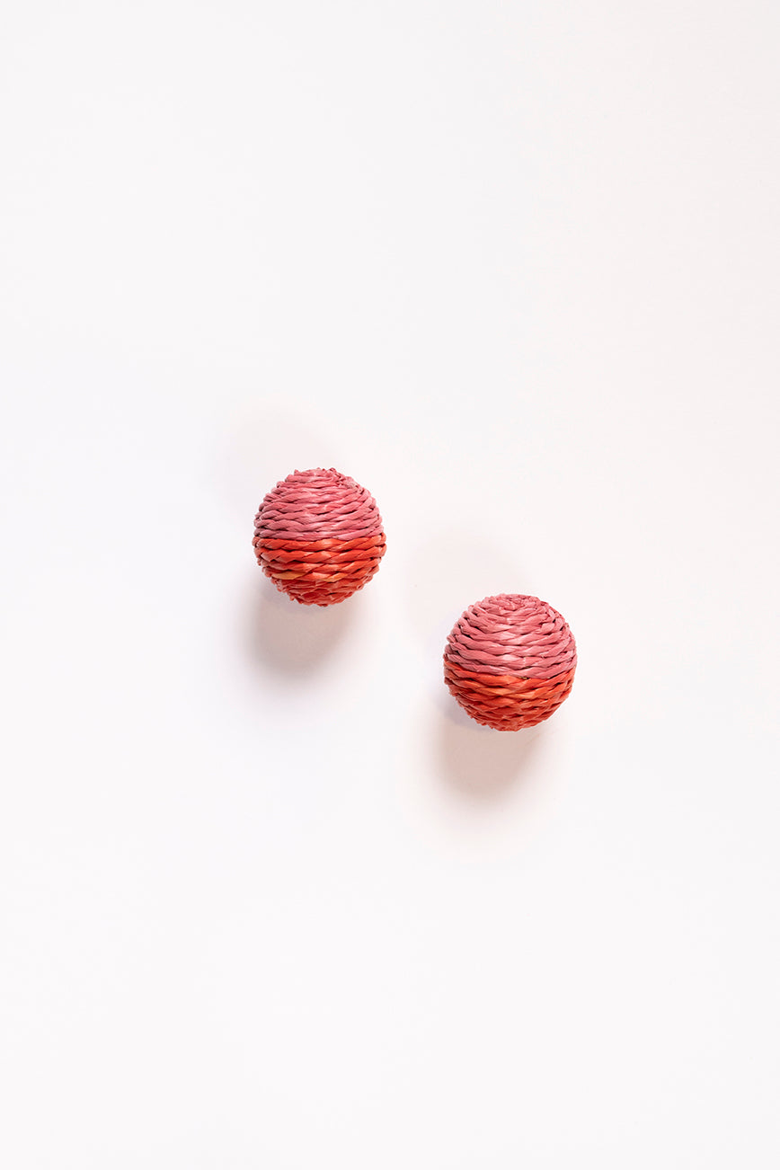 Contrast Woven Studs in Hot Pink and Red