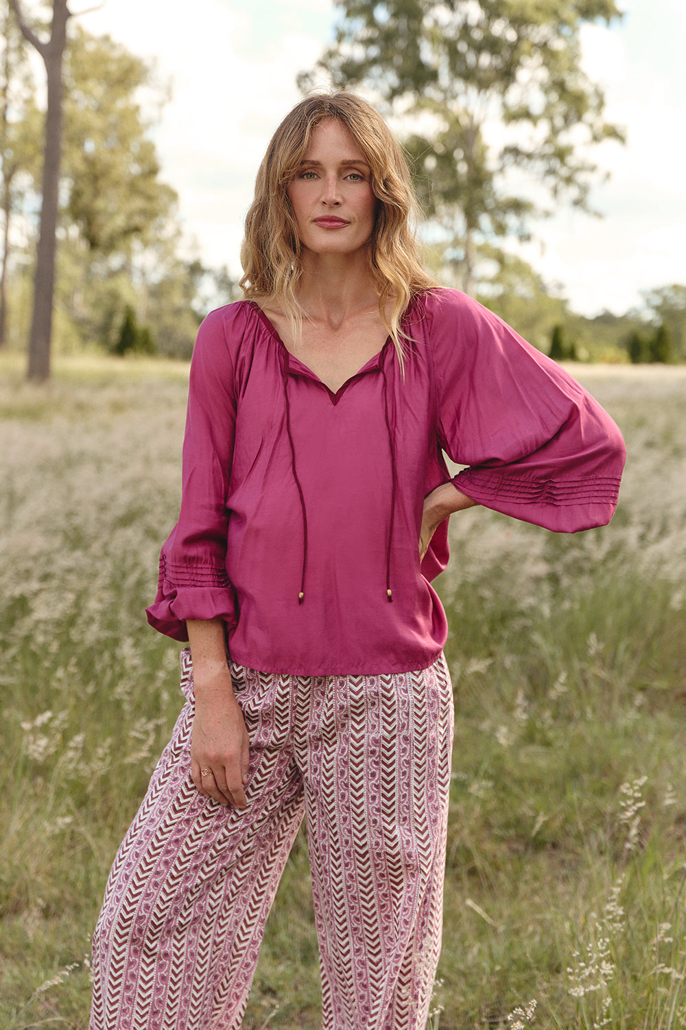 DelilahCottonSilkSwingBlouse-