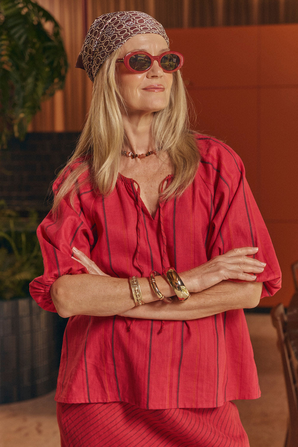 Delilah Swing Blouse in Very Berry