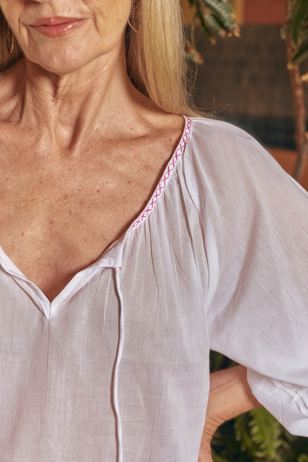 Delilah Tassel Blouse in Saffron