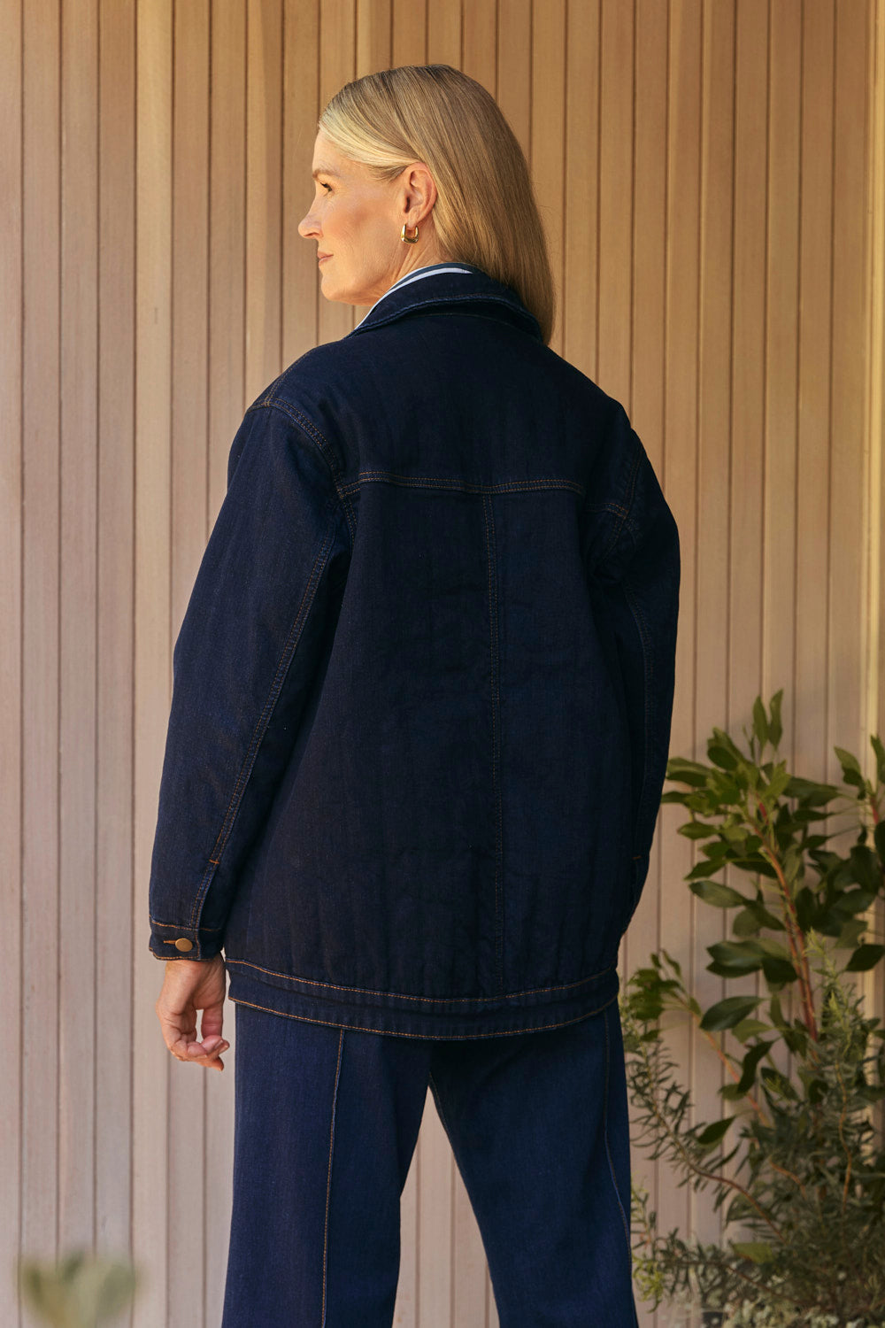 Denim Shacket in Dark Wash