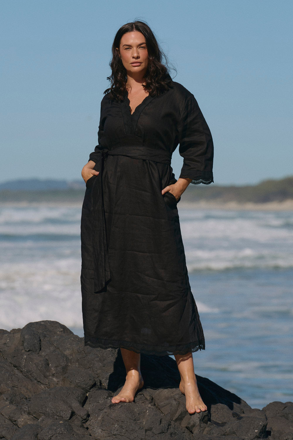 black linen tunic dress Black Linen Dress / Loose Fit Summer Dress / Sleeveless Dress / Linen Tunic  Dress / Casual or Holiday Linen Dress / Natural Fabric Cloth