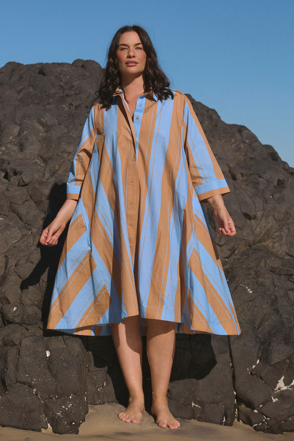Jojo Swing Shirt Dress in Zephyr