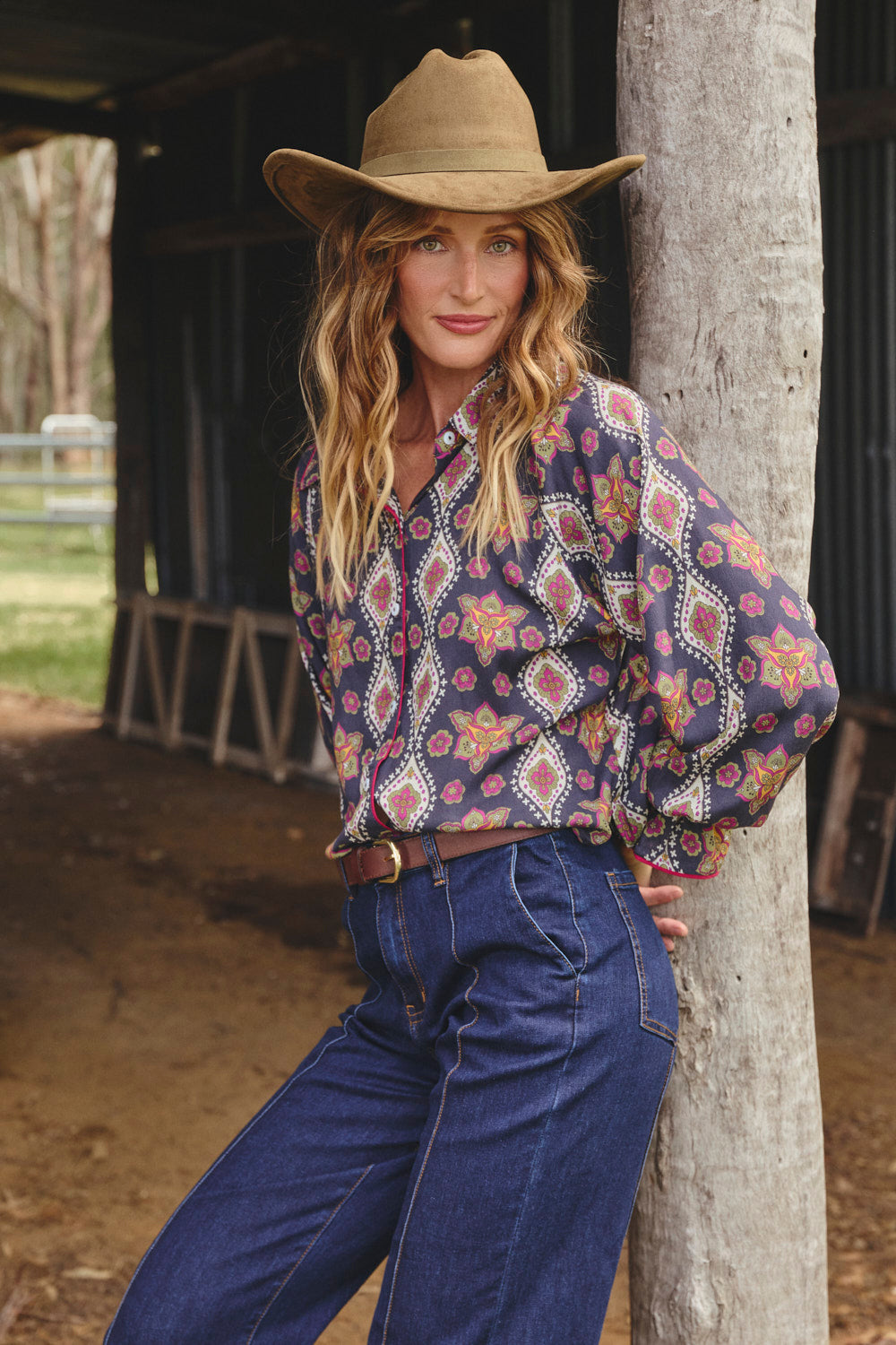 Ebony Frill Cuff Top in Veloura, Blouse - Adrift Clothing