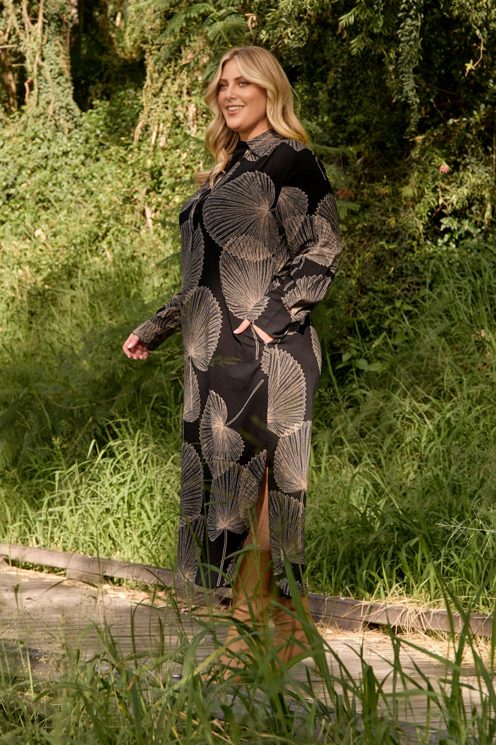 Ella Long Sleeve Dress in Winter Solstice