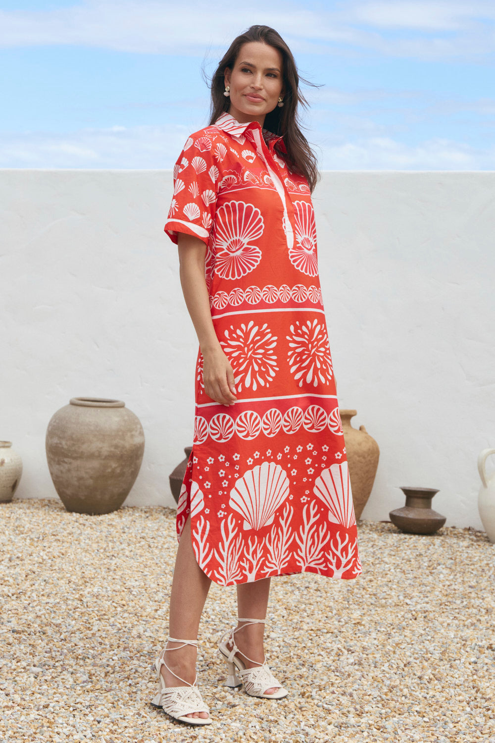 Ella Midi Dress in Shelly