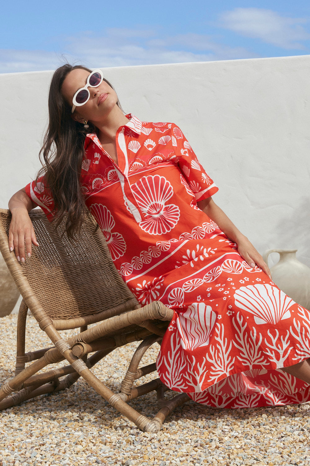 Ella Midi Dress in Shelly