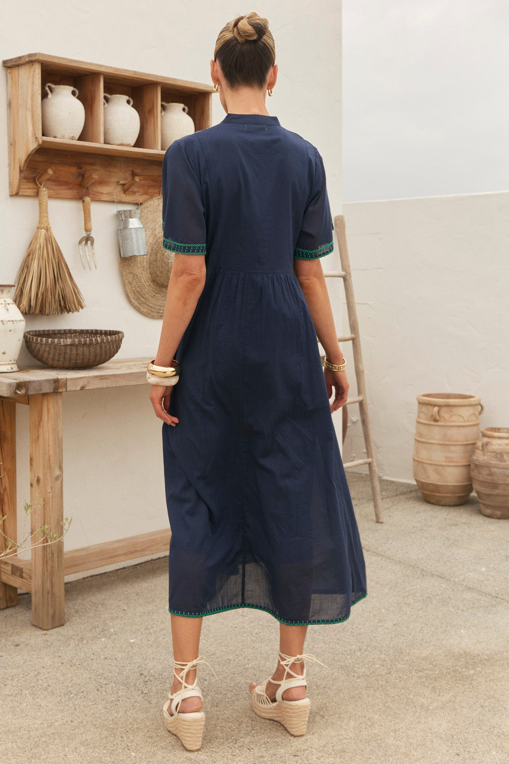 Elodie Flutter Sleeve Smock Dress in Samira