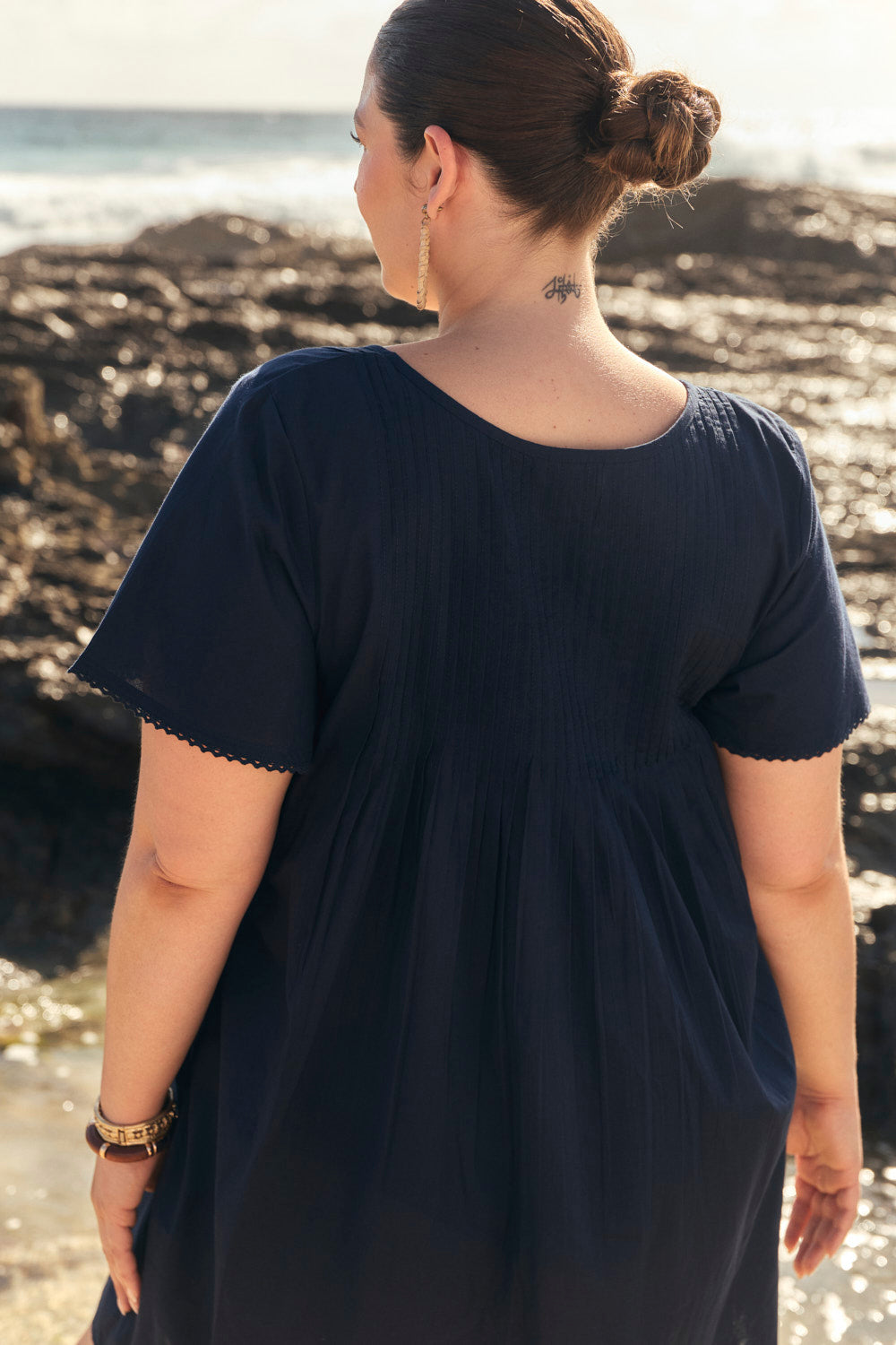 Elsa Pintuck Dress in Tidepool