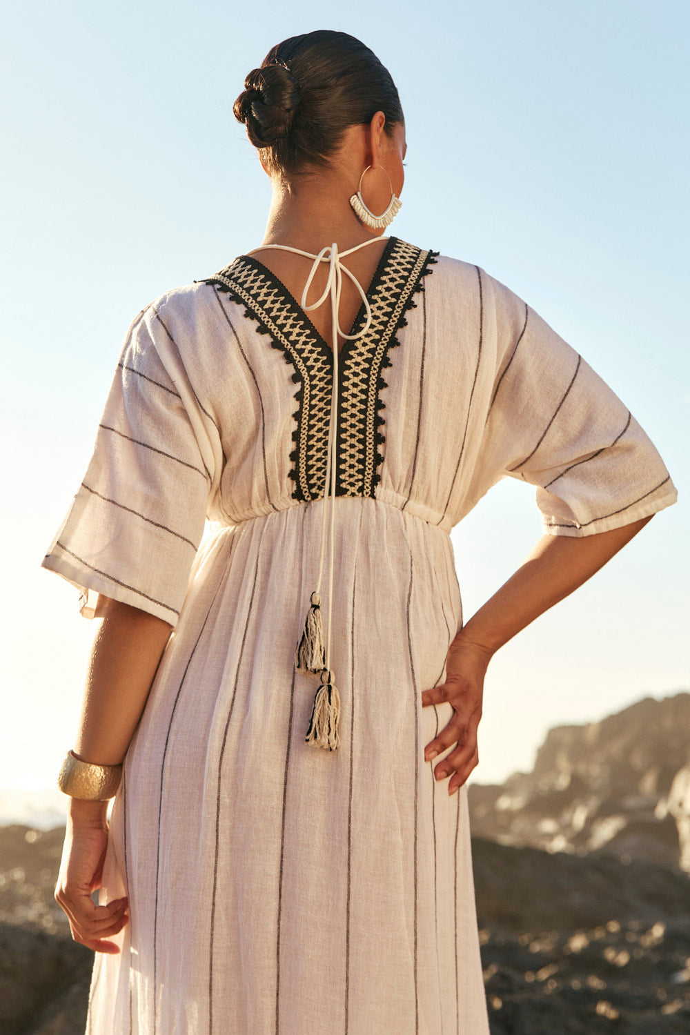 Emily V-Neck Dress in Mariner