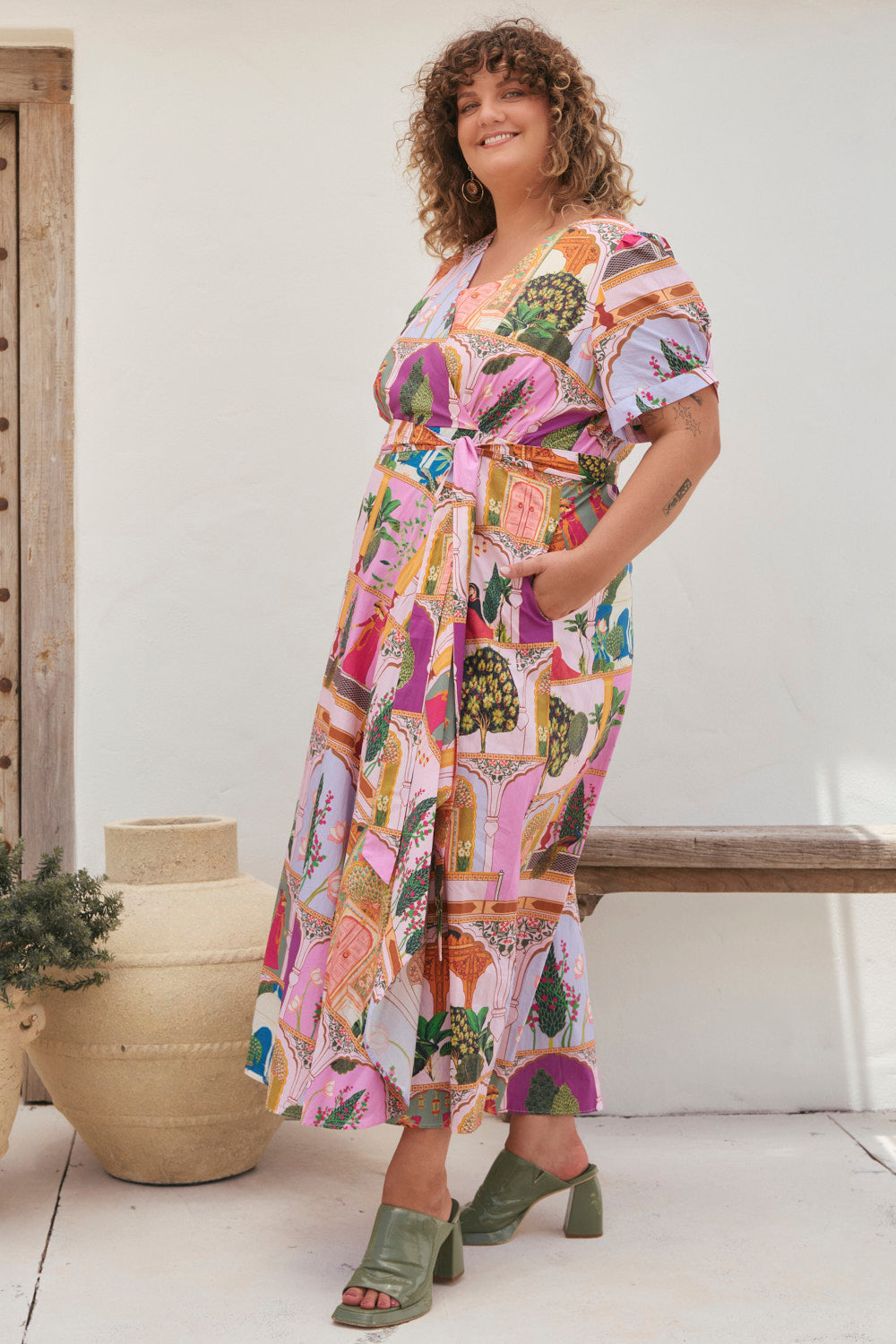 Everly Faux Wrap Dress in Padam Mosaic