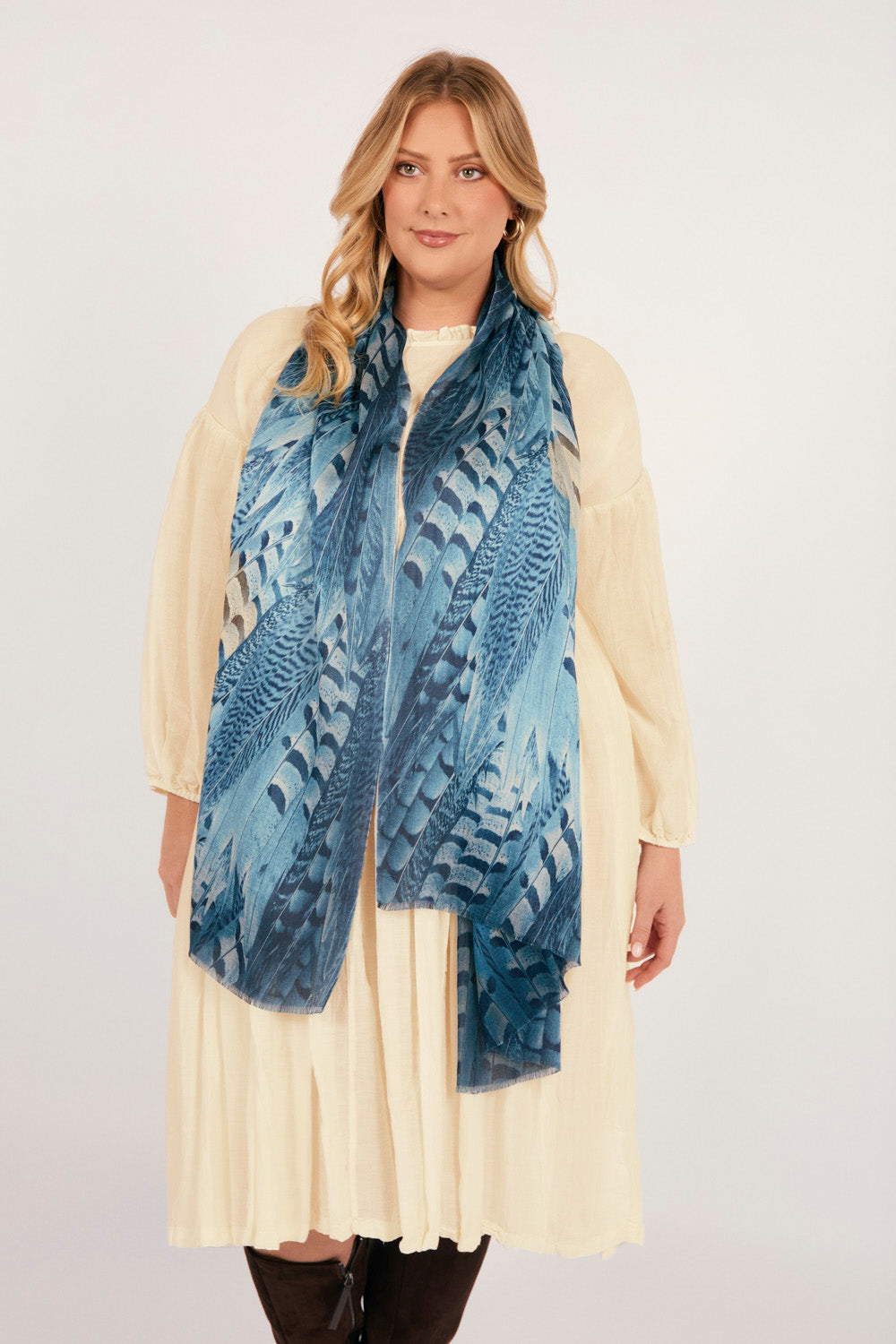 Feathered Azure Scarf
