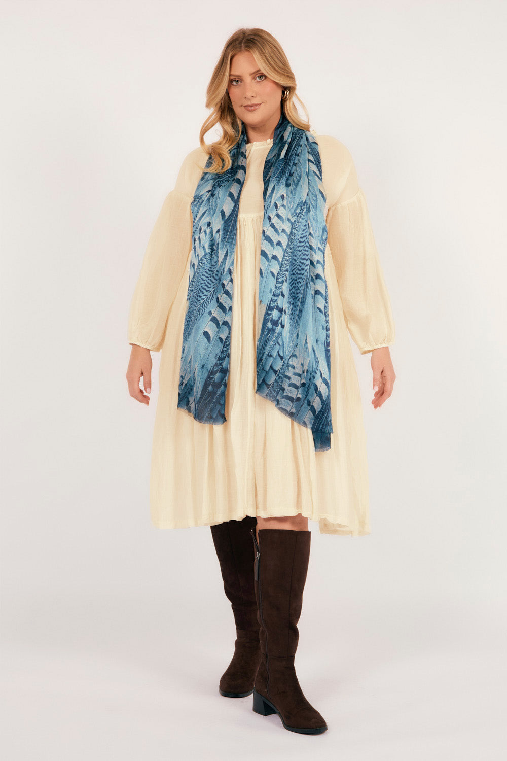 Feathered Azure Scarf