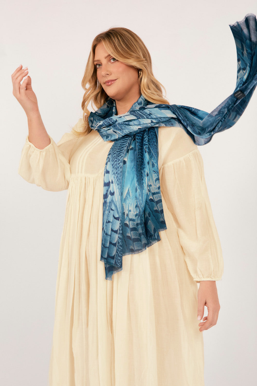 Feathered Azure Scarf