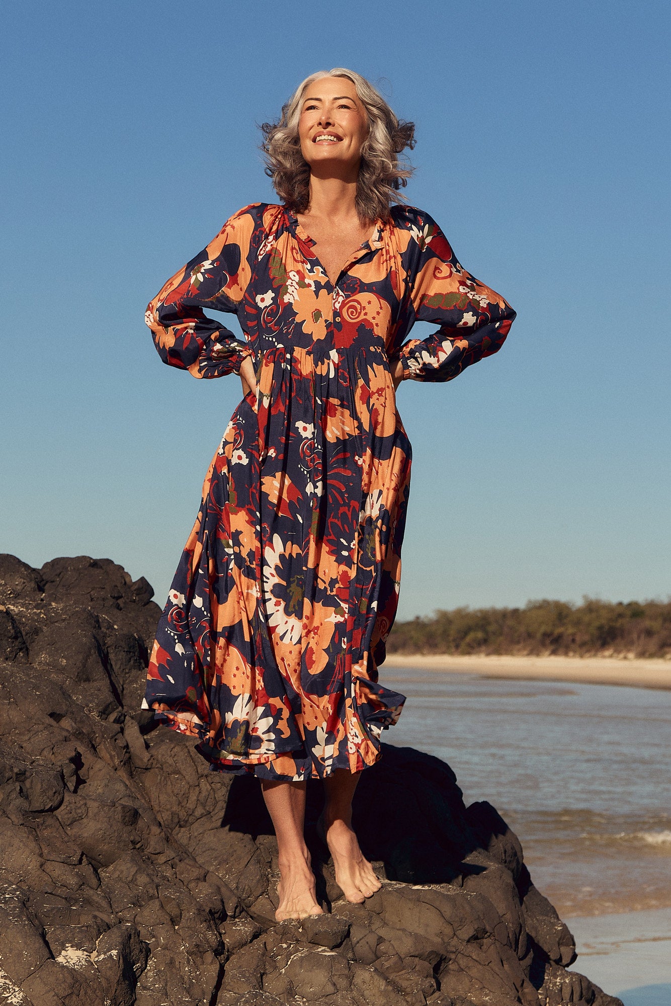 Freya Cotton Silk Reversible Dress in Wildwood