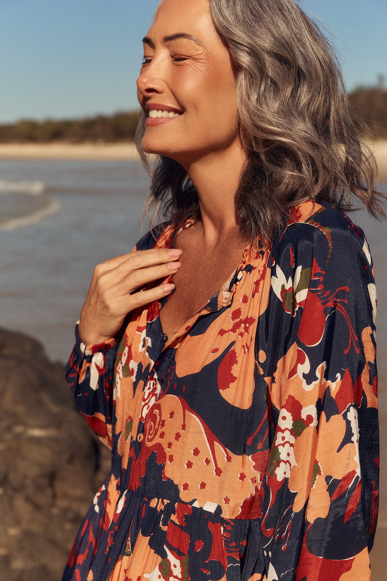 Freya Cotton Silk Reversible Dress in Wildwood